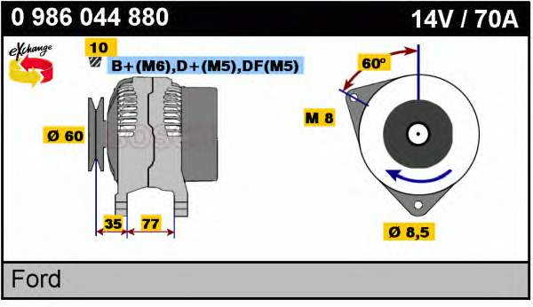 0986044880 Bosch alternador