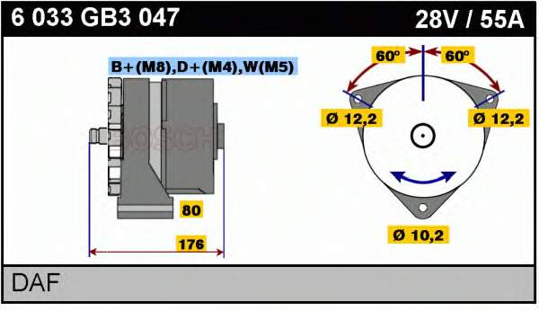 6033GB3047 Bosch alternador