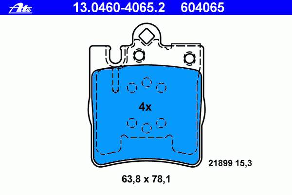 13.0460-4065.2 ATE pastillas de freno traseras