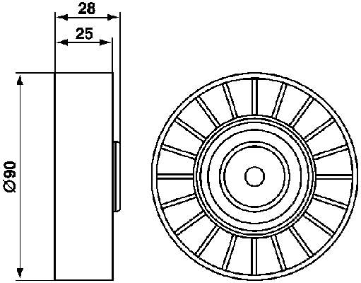 VKM31010 SKF polea inversión / guía, correa poli v