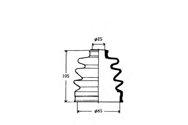 Juego de fuelles, árbol de transmisión delantero J2862003 Nipparts