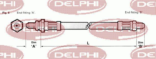 LH0245 Delphi tubo flexible de frenos trasero