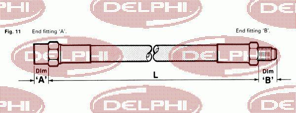 LH6101 Delphi tubo flexible de frenos trasero