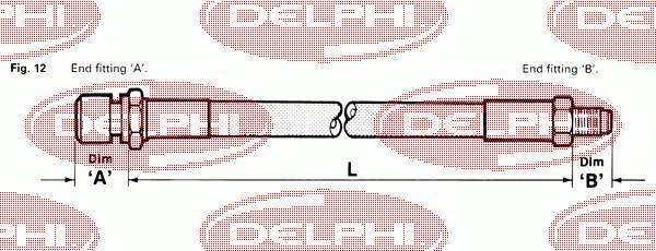 LH2821 Delphi tubo flexible de frenos trasero