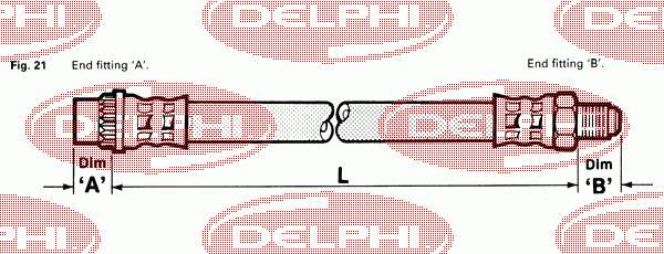 LH0358 Delphi tubo flexible de frenos trasero