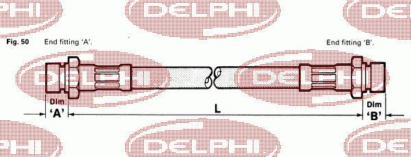 LH0443 Delphi tubo flexible de frenos trasero