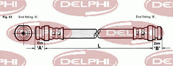 LH2258 Delphi tubo flexible de frenos trasero