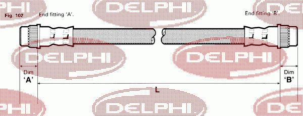 LH0372 Delphi tubo flexible de frenos trasero