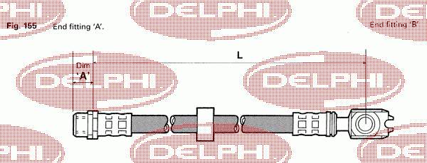 LH0335 Delphi tubo flexible de frenos trasero