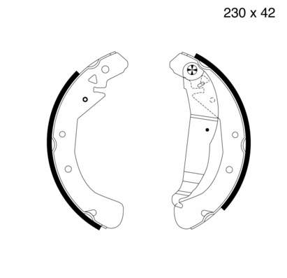 MG 672 Metzger zapatas de frenos de tambor traseras