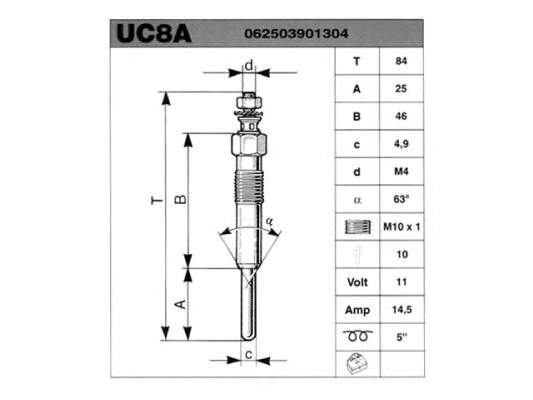 062503901304 Magneti Marelli bujía de incandescencia