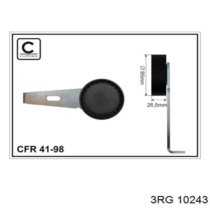 10243 3RG rodillo, correa trapecial poli v