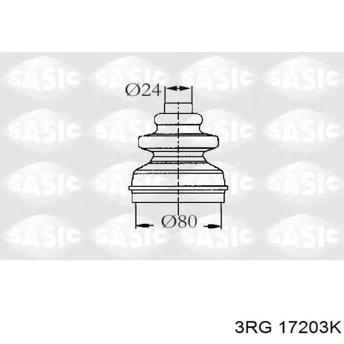 17203K 3RG fuelle, árbol de transmisión delantero interior