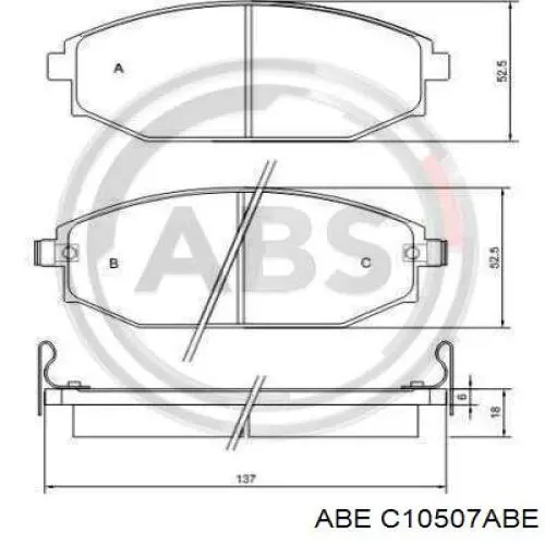 C10507ABE ABE pastillas de freno delanteras