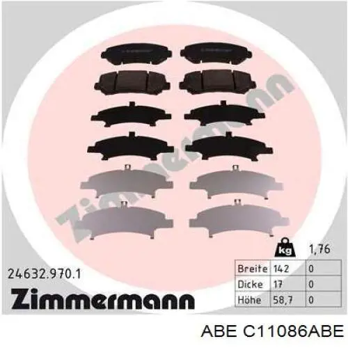 C11086ABE ABE pastillas de freno delanteras