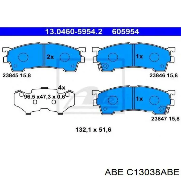 C13038ABE ABE pastillas de freno delanteras