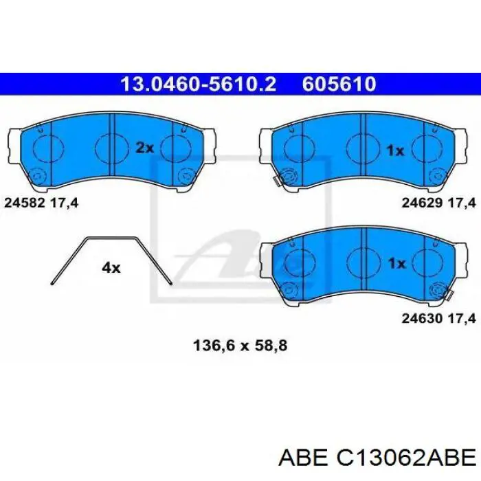 C13062ABE ABE pastillas de freno delanteras