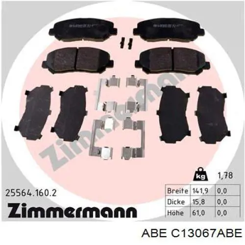 C13067ABE ABE pastillas de freno delanteras