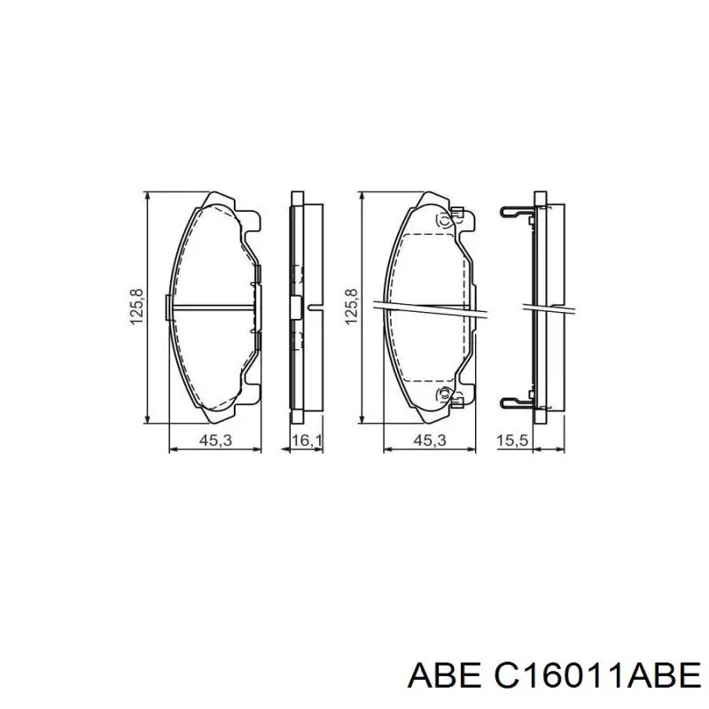 C16011ABE ABE pastillas de freno delanteras