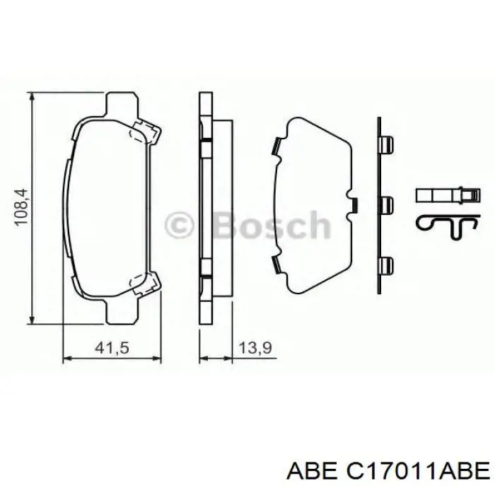 C17011ABE ABE pastillas de freno delanteras