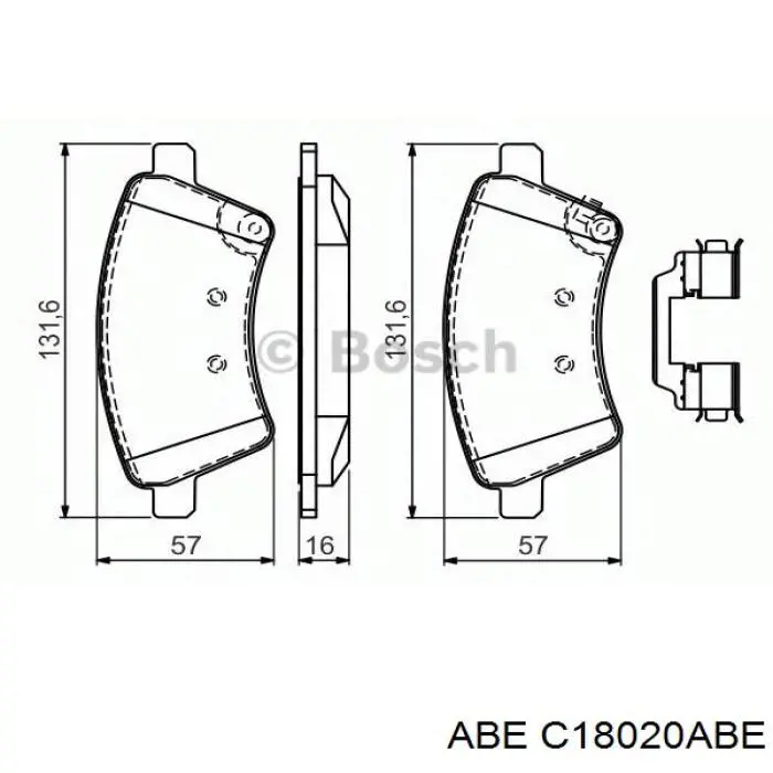 C18020ABE ABE pastillas de freno delanteras