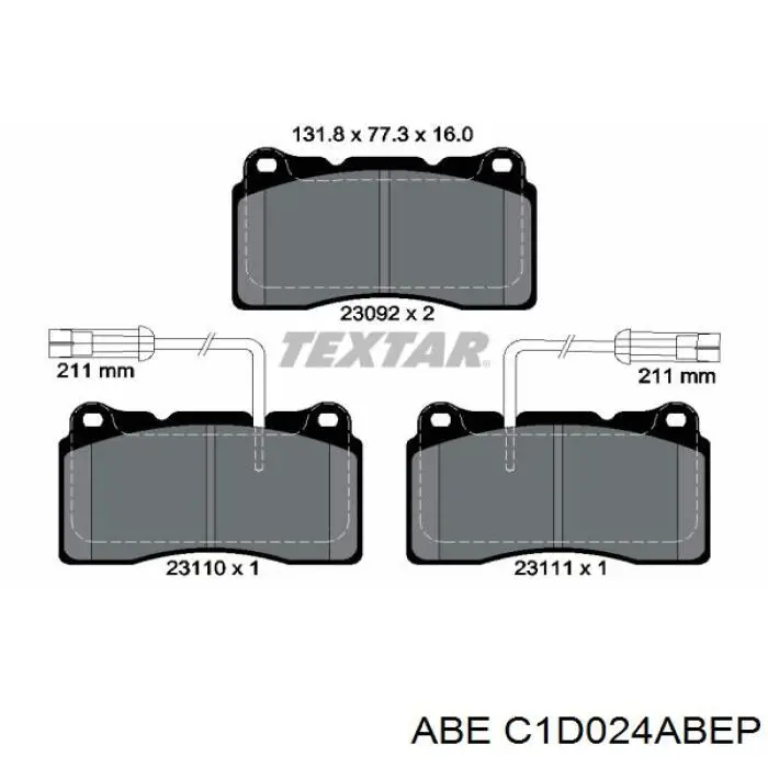 C1D024ABEP ABE pastillas de freno delanteras