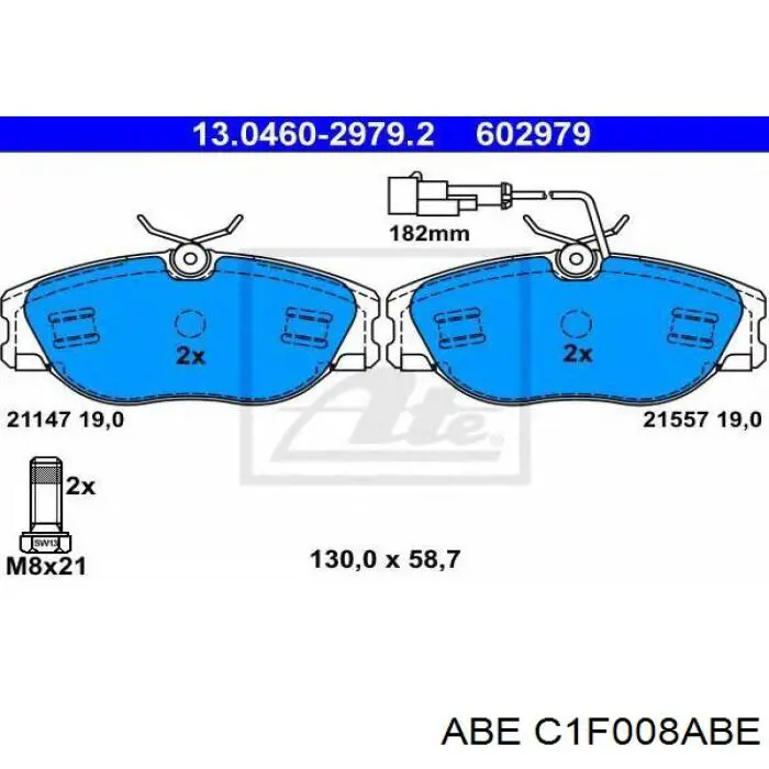 C1F008ABE ABE pastillas de freno delanteras