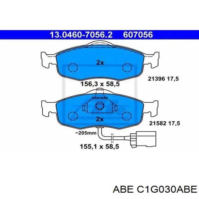 C1G030ABE ABE pastillas de freno delanteras