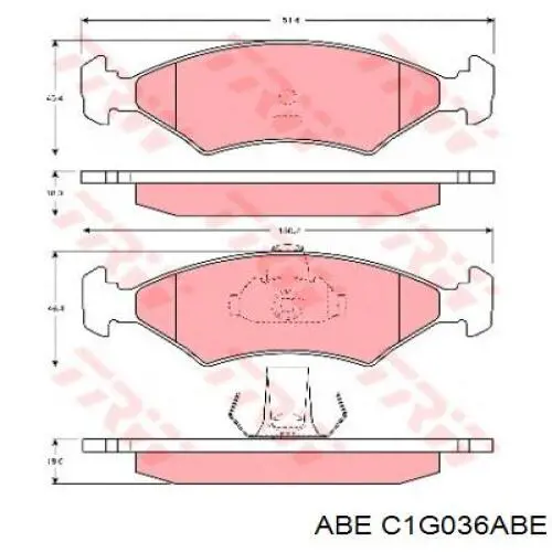 C1G036ABE ABE pastillas de freno delanteras