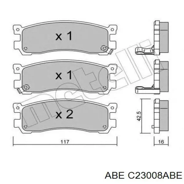 C23008ABE ABE pastillas de freno traseras