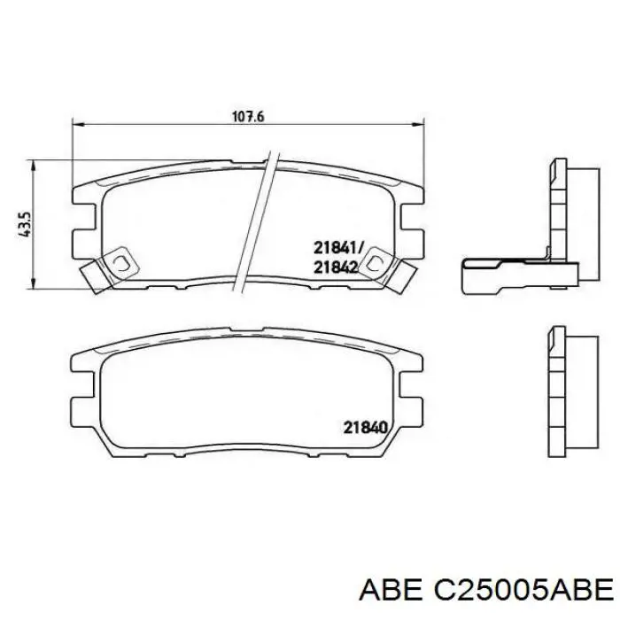 C25005ABE ABE pastillas de freno traseras