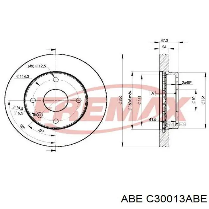 C30013ABE ABE freno de disco delantero