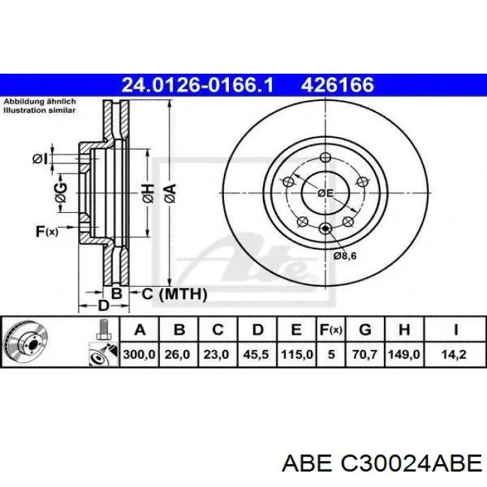 C30024ABE ABE freno de disco delantero