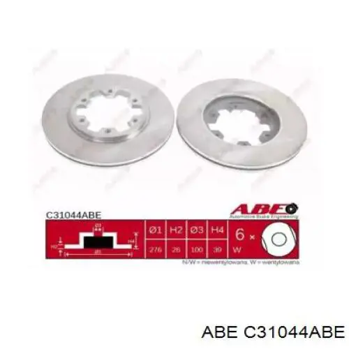 C31044ABE ABE freno de disco delantero