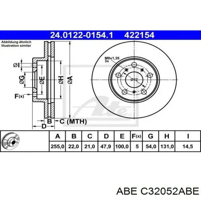 C32052ABE ABE freno de disco delantero