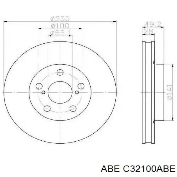 C32100ABE ABE freno de disco delantero