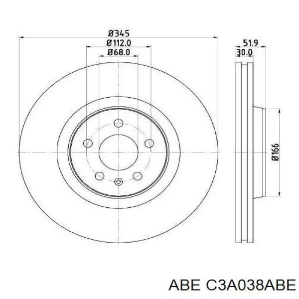 C3A038ABE ABE freno de disco delantero