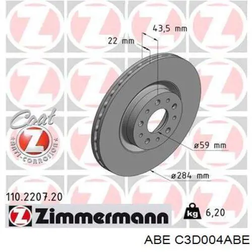 C3D004ABE ABE freno de disco delantero