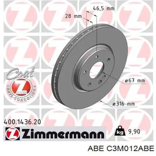 C3M012ABE ABE freno de disco delantero