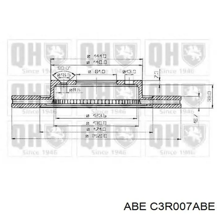 C3R007ABE ABE freno de disco delantero