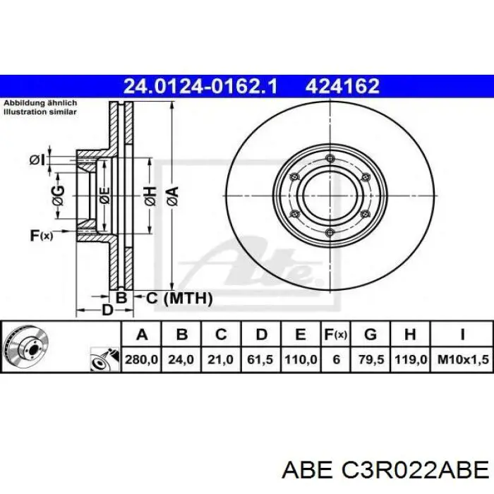 C3R022ABE ABE freno de disco delantero