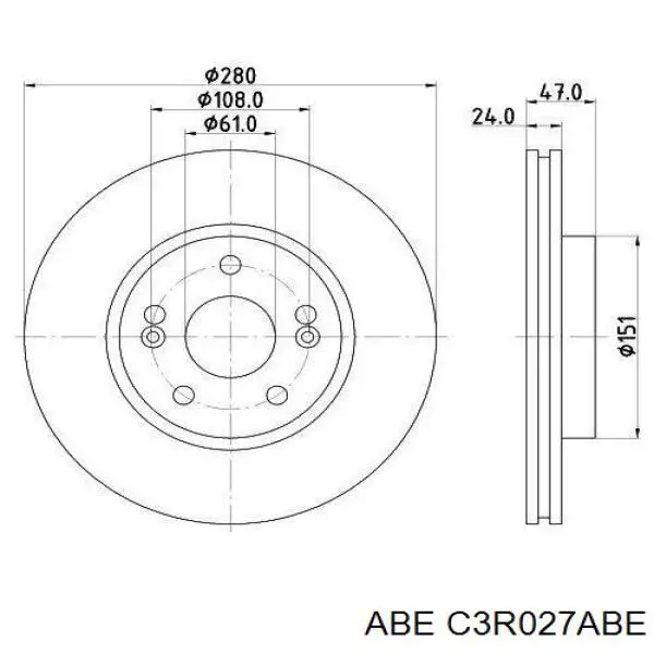 C3R027ABE ABE freno de disco delantero