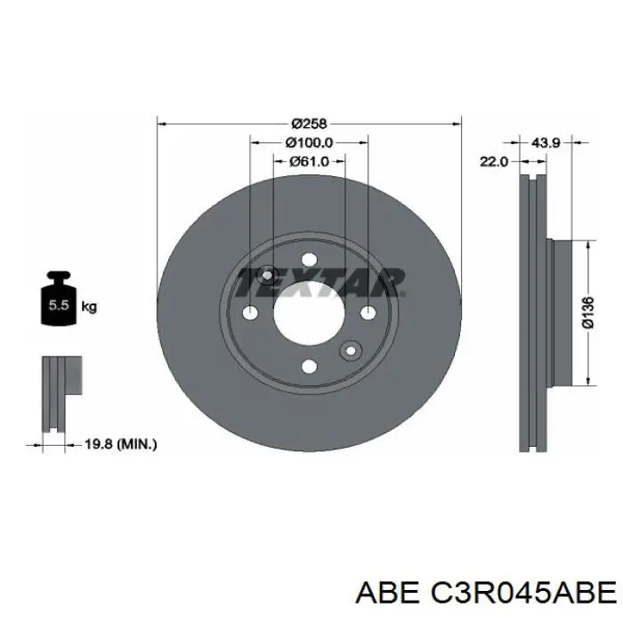 C3R045ABE ABE freno de disco delantero