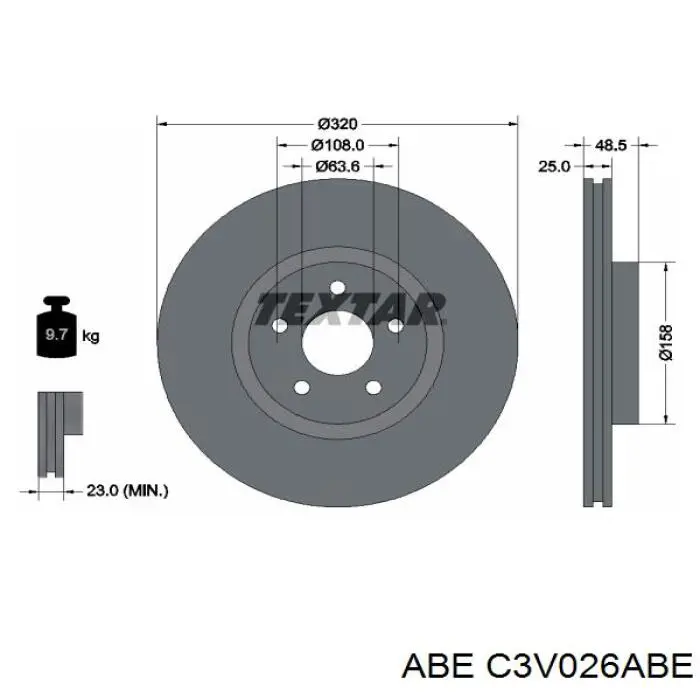 C3V026ABE ABE freno de disco delantero