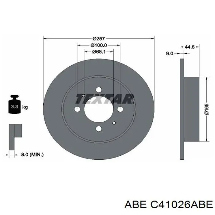 C41026ABE ABE disco de freno trasero