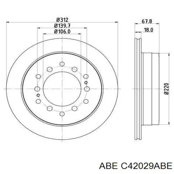 C42029ABE ABE disco de freno trasero