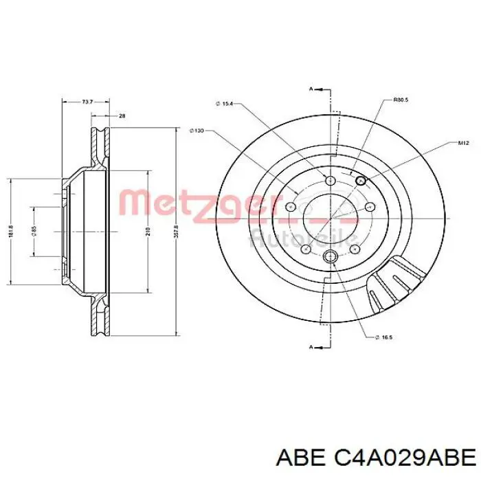 C4A029ABE ABE disco de freno trasero