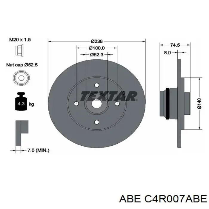  Disco de freno trasero para Renault Clio 1 