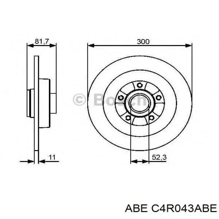 C4R043ABE ABE disco de freno trasero