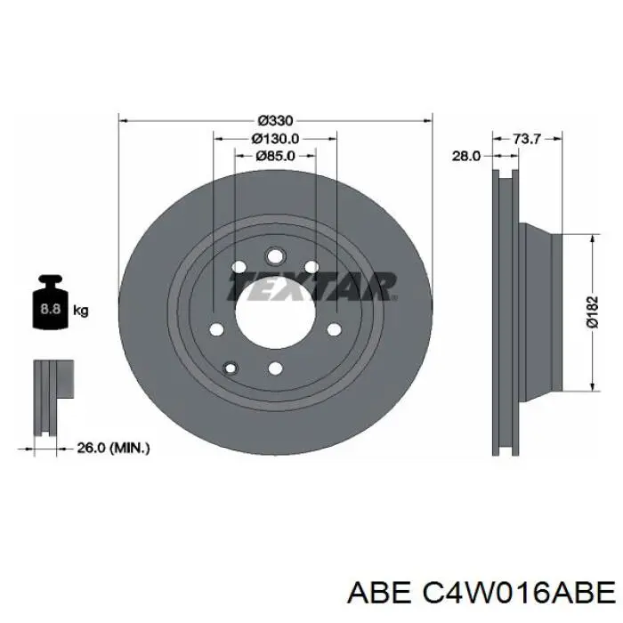 C4W016ABE ABE disco de freno trasero